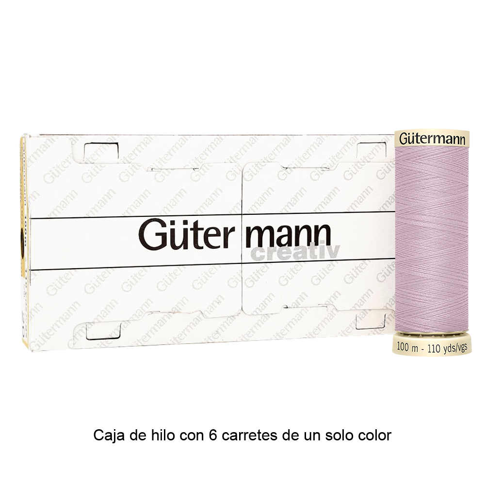 Colores Lilas y Violetas del Col. 900 al 945 - Hilo Gütermann Coselotodo de 100m caja con 6 carretes de un color